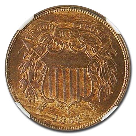 Buy 1864 Two Cent Piece Large Motto Ms 65 Ngc Redbrown Apmex