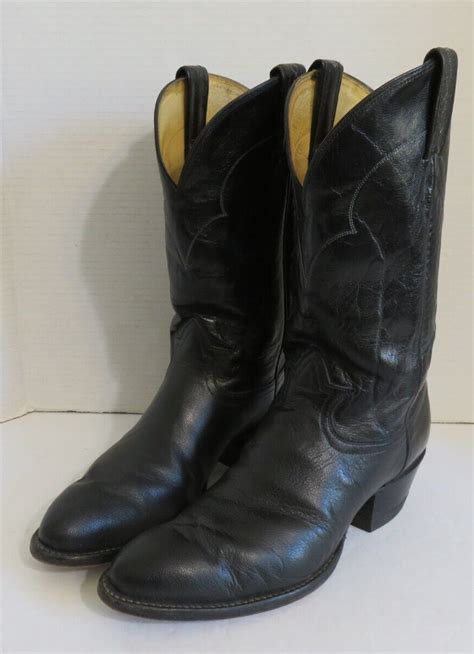 Vintage Tony Lama Black Label Leather Cowboy Western Gem