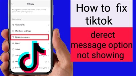 How To Fix Tiktok Direct Message Option Not Showing Fix Tiktok Direct