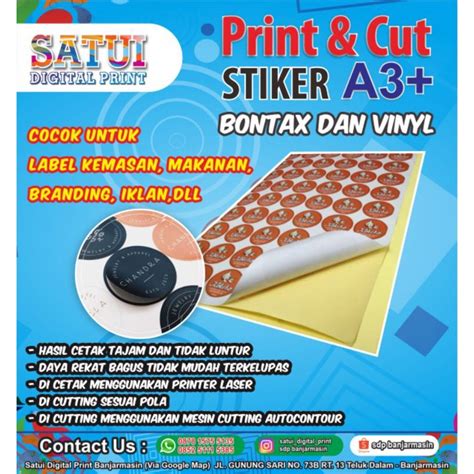 Jual Stiker Label Bontax Vynil Print N Cut A3 Shopee Indonesia