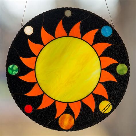 Stained Glass Solar System Suncatcher Sun Decor Solar System Decor