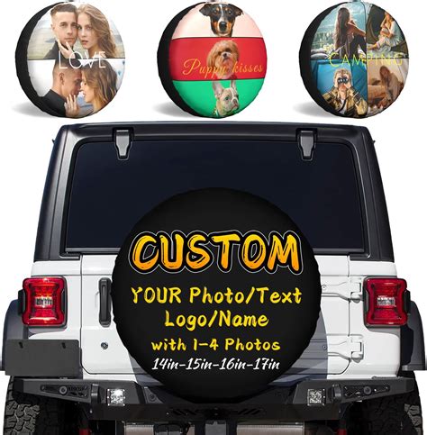 Custom Spare Tire Cover Personalized Wheel Tire Cover Customize Your Photo Text Logo