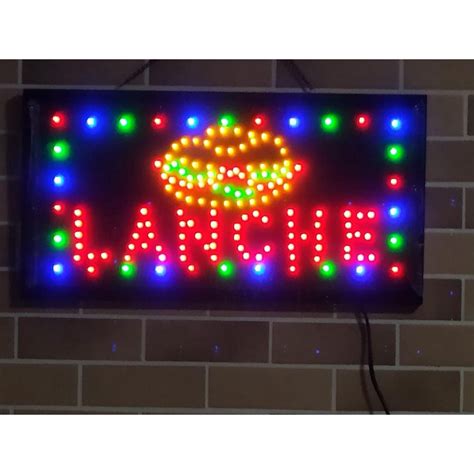 Painel De Led Letreiro Luminoso Placa Lanche 220V Shopee Brasil