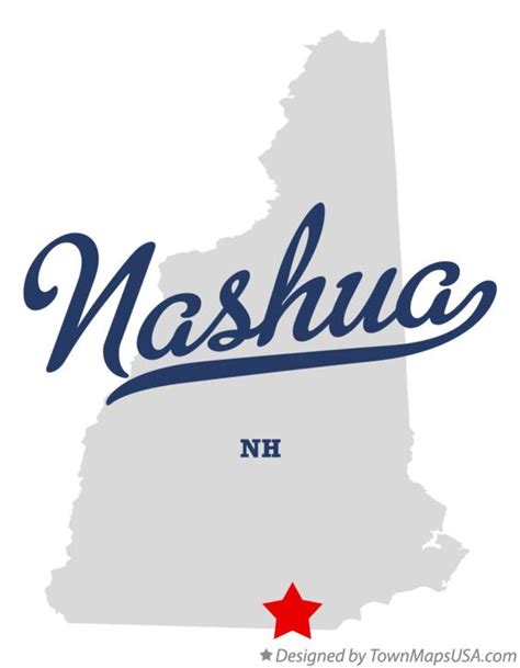 Map of Nashua, NH, New Hampshire