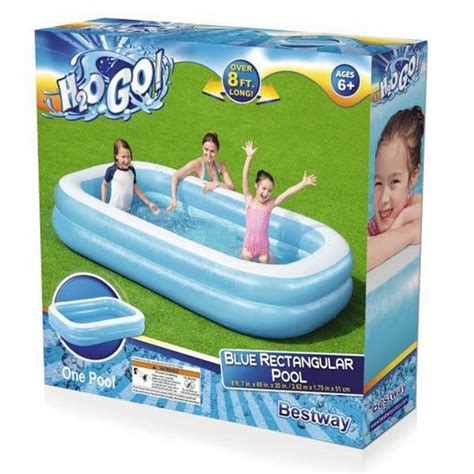 Bestway H2ogo Blue Rectangular Inflatable Pool In The Swim