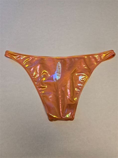 NWT American Eagle Aerie Orange Holographic Prism Cheeky Bikini Bottoms EBay