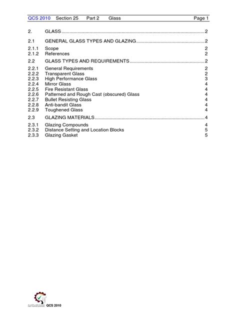 Qcs 2010 Section 25 Part 2 Glass Pdf Pdf Glasses Homogeneous Chemical Mixtures