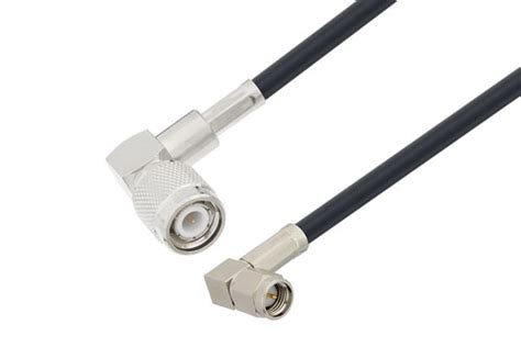 Tnc Male Right Angle To Sma Male Right Angle Low Loss Cable 12 Inch Length Using Lmr 195 Coax