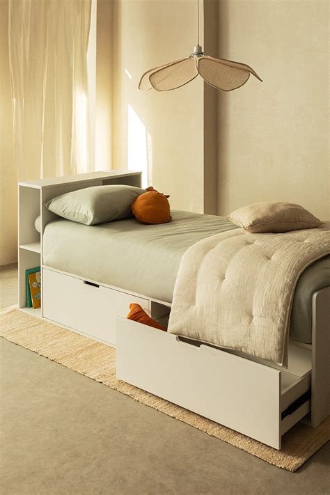 Lit pour Matelas de 90 cm avec 2 Tiroirs et Rangement Janete Kids - SKLUM