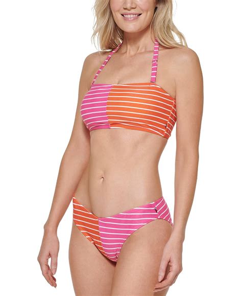 Tommy Hilfiger Womens Striped Bandeau Bikini Bra Top COUTUREPOINT