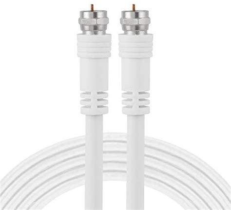 Ge Rg6 Coaxial Cable 50 Ft F Type Connectors Double Shielded Coax Input Output Low Loss