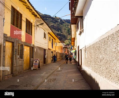 Sacred Valley, Pisac , Peru - May 2016: Street in Pisac town- Sacred ...