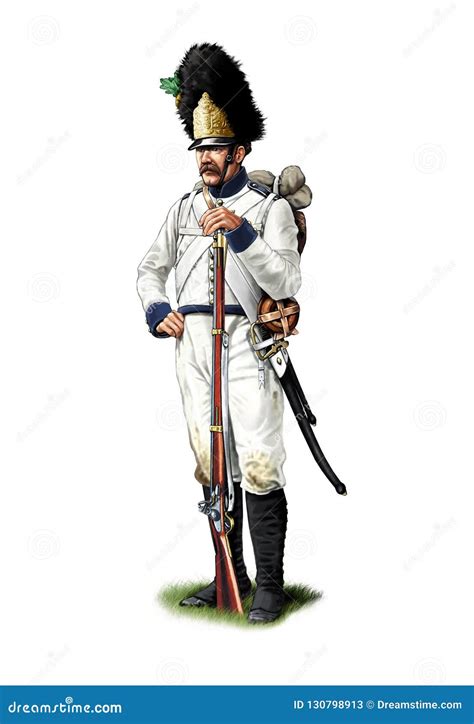 Napoleonic Austrian Grenadier Stock Illustration Illustration Of