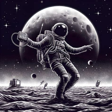 Premium Photo Astronaut Dance Moon Illustration