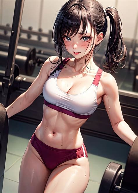 Fit Anime Girl Poster Hot Anime Gym Print Cartoon Otaku Gym Poster Waifu Print Anime Etsy