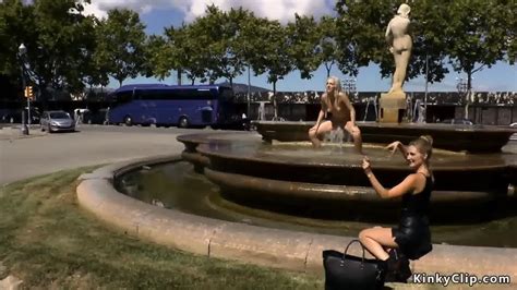 Blonde Slave Running In Public Streets