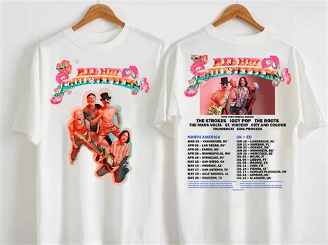 Red Hot Chili Peppers America Tour Sides T Shirt Red Hot Chili Peppers World Tour T
