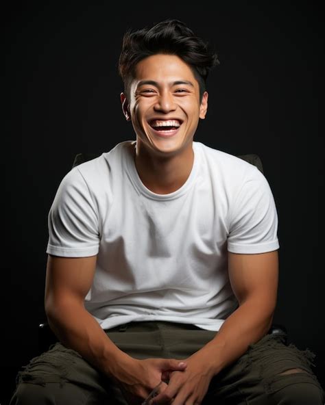 Premium Ai Image Young Handome Asian Businessman Smiling Isolated In