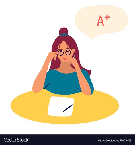 Student is preparing for exam cartoon Royalty Free Vector