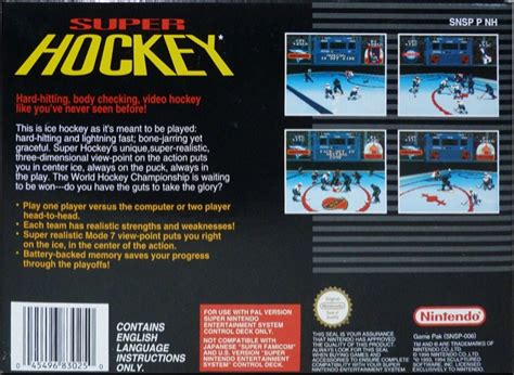 Nhl Stanley Cup Boxarts For Nintendo Super Nes The Video Games Museum