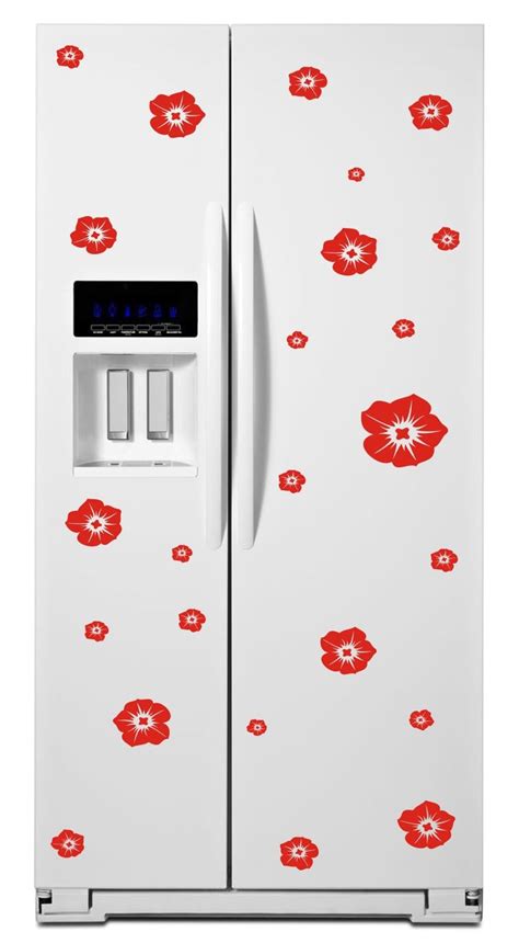 Refrigerator Design Decal Tropical Bathroom Wall Decor Stickers