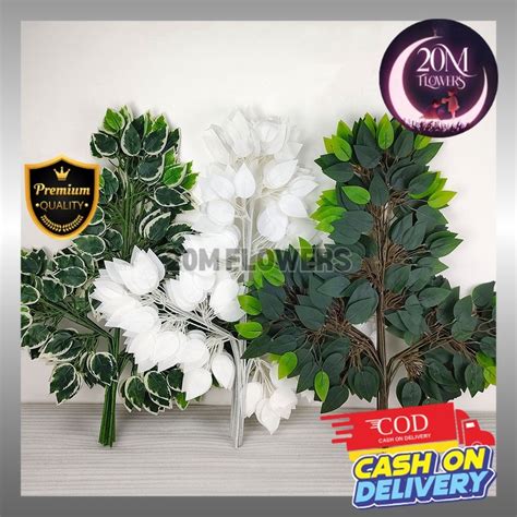 Jual 1 LUSIN DAUN BERINGIN LATEX ARTIFICIAL DEKORASI COD UNTUK