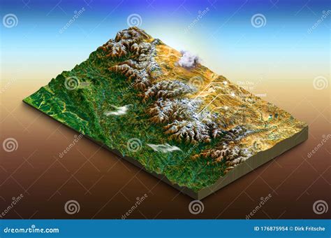 Isometric Digital Map of Mount Everest Region Stock Illustration ...