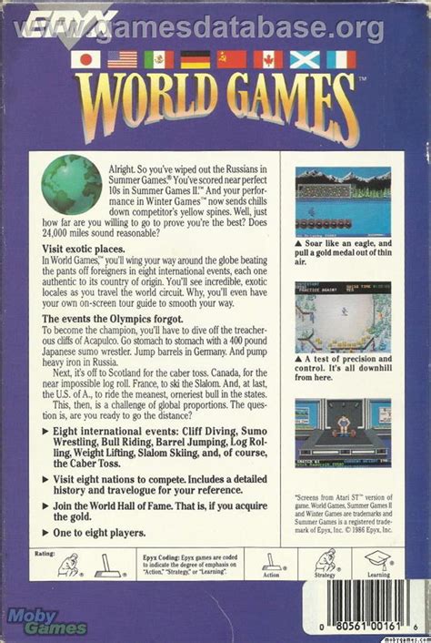 World Games Microsoft DOS Artwork Box Back