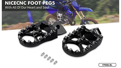 Nicecnc Wide Fat Foot Pegs Footrest For Yamaha Yz250x 2016 2023 Yz250fx