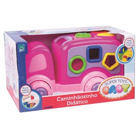 Brinquedo Infantil Caminhaozinho Didatico Rosa Super Toys Papellotti