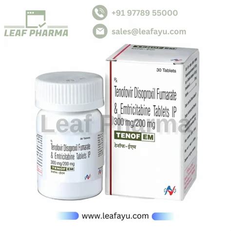 Tenof Em 300mg200mg Tenofovir Disoproxil Fumarate And Entickatine Tablets Ip At Rs 1555bottle