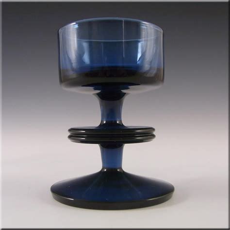 Marked Wedgwood Sapphire Glass Sheringham Candlestick Rsw13 1 Candlesticks Wedgwood Blue