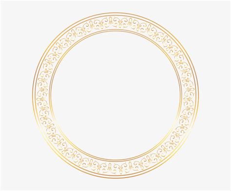 Golden Shiny Circle Frame On Transparent Background Vector Glittering