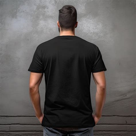 Black T Shirt Model Back