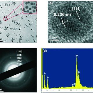 A Tem Image B Hrtem Image C Saed Pattern And D Eds Image Of