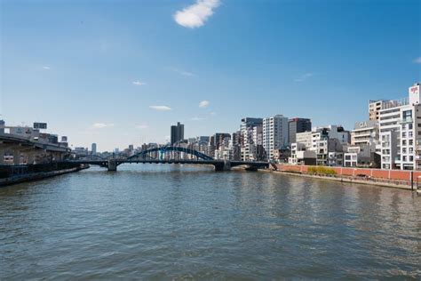 Sumida River Sumidagawa View From Azuma Bridge Azumabashi In Asakusa