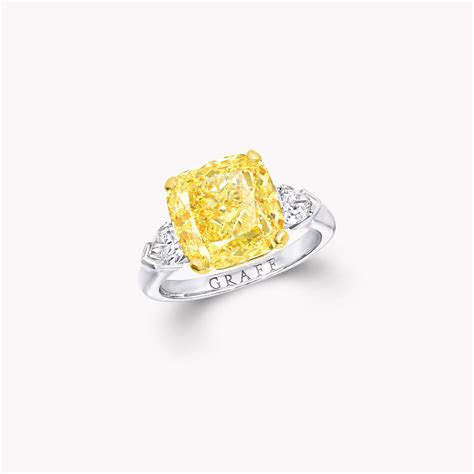 Promise Cushion Cut Yellow Diamond Engagement Ring Graff