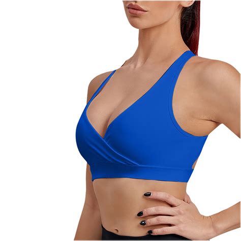 Mallwal Plus Size Sports Bra Women Lightly Lined Bra Feature V Neck Demi And Balconette Bra Style