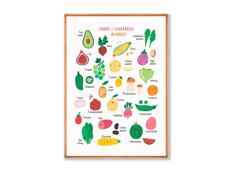 Fruits and Vegetables Alphabet by Tanya Emelyanova on Dribbble