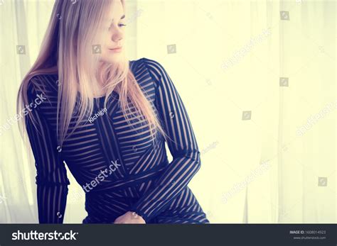 Sexy Blonde Tight Dress Beautiful Adult Stock Photo 1608014923 Shutterstock