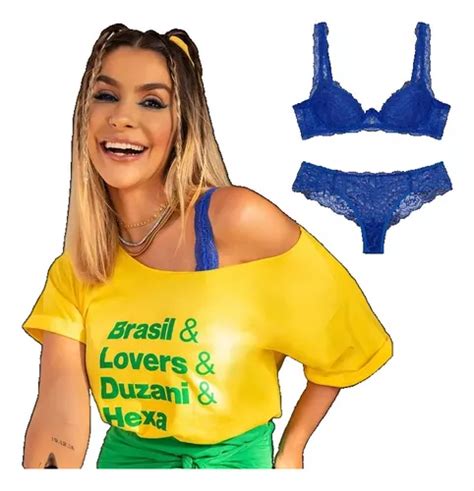 Conjunto Lingerie Renda Push Up Calcinha Fio Duzani
