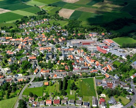 Luftbild Romrod Ortsansicht Am Rande Von Landwirtschaftlichen Feldern