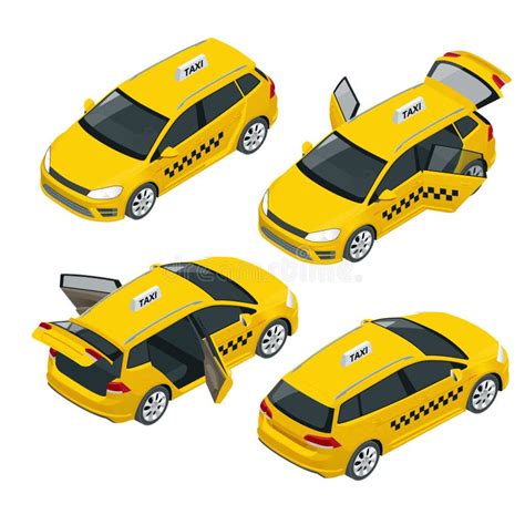 Taxi con la puerta abierta ilustración del vector. Ilustración de ...