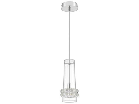 Kendal Cloe 1 Light Chrome Crystal Glass Cylinder Mini Pendant Kenpf108ch