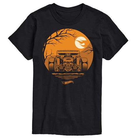 Hot Wheels Halloween Haunted Road Skull Car Men S Short Sleeve Graphic T Shirt Walmart