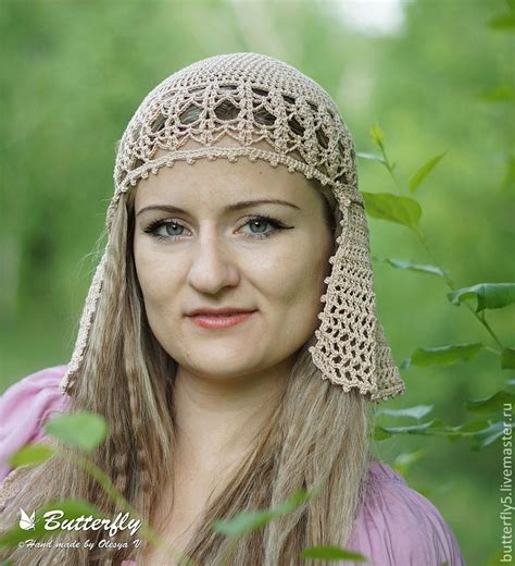 Летняя женская шапочка, шапка "Любава", бежевая. Бохостиль в интернет ...