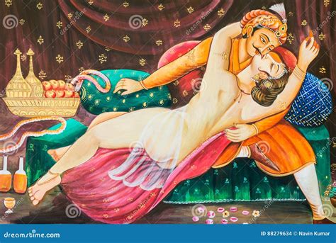 Erotic Nude Rajasthani Shekawati Fresco Painting In Mandawa Rajasthan