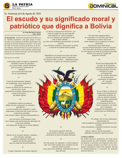 El Escudo Y Su Significado Moral Y Patri Tico Que Dignifica A Bolivia