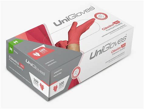 Luva de Látex para Procedimento Pó Clássico Red C 100 Unigloves