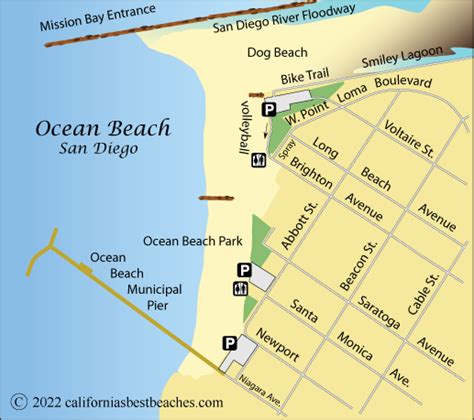 Ocean Beach San Diego Map Allina Madeline